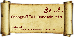 Csongrádi Annamária névjegykártya
